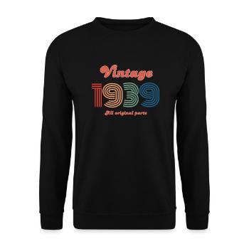 Vintage 1939 all original parts - Sweat-shirt Unisexe - noir - Devant - Alina (178cm) & Michal (187cm)