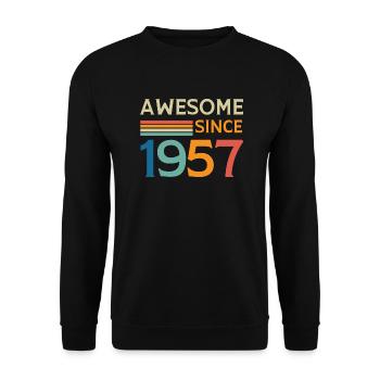 Großartig seit 1957 - Unisex Pullover - Schwarz - Vorne - Alina (178cm) & Michal (187cm)
