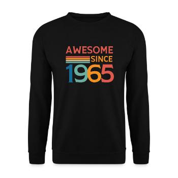 Awesome since 1965 - Unisex Sweatshirt - black - Front - Alina (178cm) & Michal (187cm)