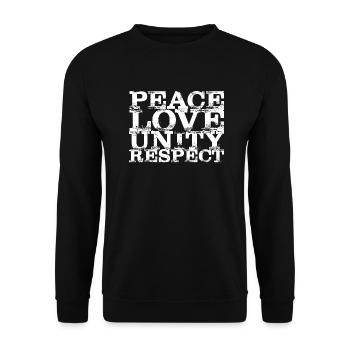 Peace Love Unity Respect Reggae - Unisex Sweatshirt - black - Front - Alina (178cm) & Michal (187cm)