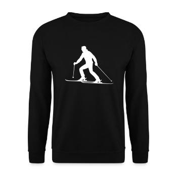 Skiing Skiing Man Silhouette - Unisex Sweatshirt - black - Front - Alina (178cm) & Michal (187cm)