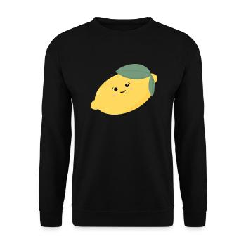 Süße Zitrone Kawaii - Unisex Pullover - Schwarz - Vorne - Alina (178cm) & Michal (187cm)