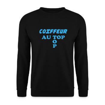 COIFFEUR au top - Sweat-shirt Unisexe - noir - Devant - Alina (178cm) & Michal (187cm)