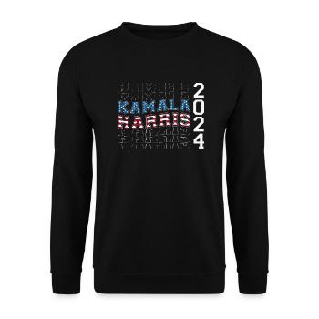 USA Flag Colors to Kamala Harris 2024 For - Unisex Sweatshirt - black - Front - Alina (178cm) & Michal (187cm)