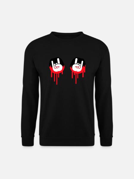 Heavy Metal Hard Rock Graffiti Horn Håndbevægelse - Unisex sweater - sort