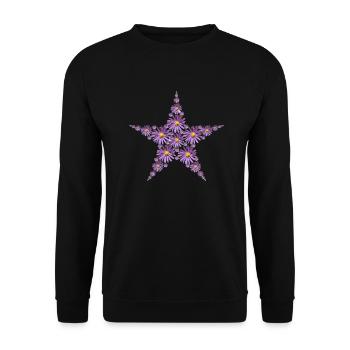 Étoile de fleurs d’aster pourpre - Sweat-shirt Unisexe - noir - Devant - Alina (178cm) & Michal (187cm)