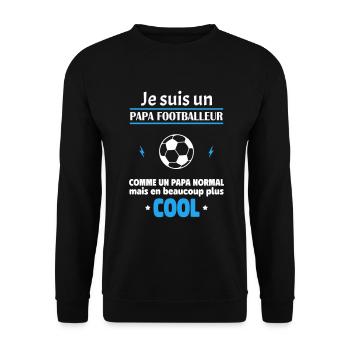 Je suis un papa footballeur, fête des pères, noël - Sweat-shirt Unisexe - noir - Devant - Alina (178cm) & Michal (187cm)