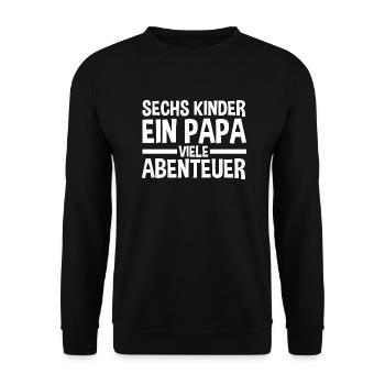 Dad of 6 children - Unisex Sweatshirt - black - Front - Alina (178cm) & Michal (187cm)