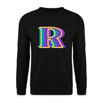 Multicolored letter r - Unisex Sweatshirt - black - Front - Alina (178cm) & Michal (187cm)
