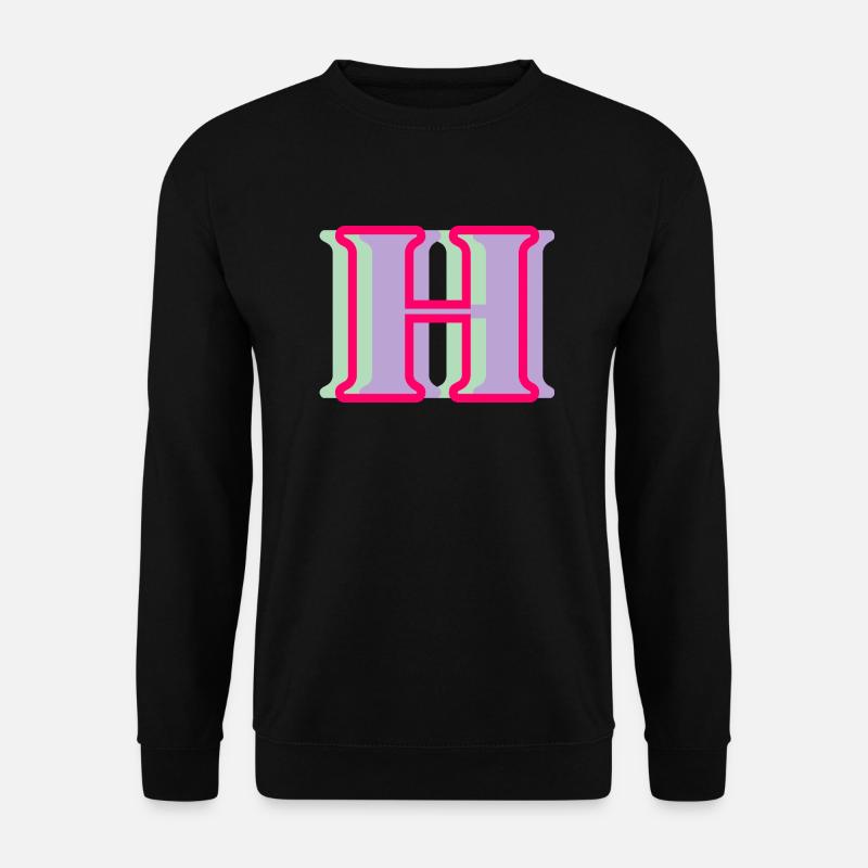 Multi-coloured letter h - Unisex Sweatshirt - black