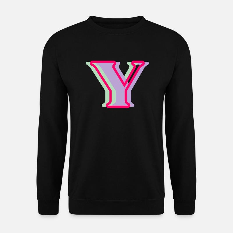 Mehrfarbiger Buchstabe y - Unisex Pullover - Schwarz