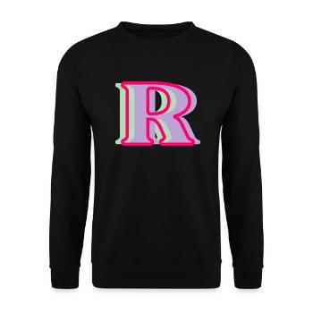 Multicolored letter r - Unisex Sweatshirt - black - Front - Alina (178cm) & Michal (187cm)