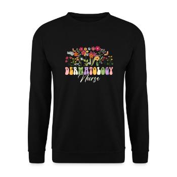 Dermatology Nurse Flowers - Unisex Sweatshirt - black - Front - Alina (178cm) & Michal (187cm)