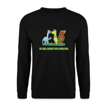 Dinosaur Feelings Funny Dino Couple Sarcasm Design - Unisex Sweatshirt - black - Front - Alina (178cm) & Michal (187cm)