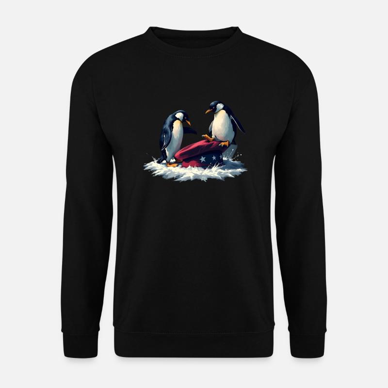 Resist Penguin Grunge Protest - Unisex Pullover - Schwarz