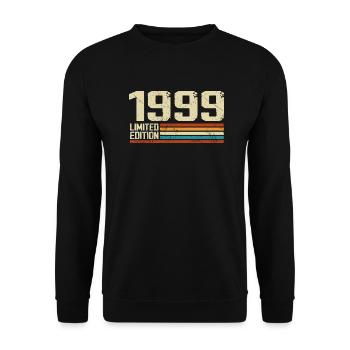 Vintage 1999 Anniversaire Rétro - Né en 1999 - Sweat-shirt Unisexe - noir - Devant - Alina (178cm) & Michal (187cm)