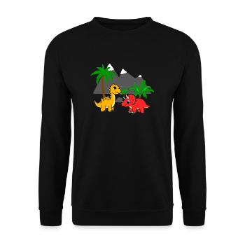 Dino Welt - Unisex Pullover - Schwarz - Vorne - Alina (178cm) & Michal (187cm)
