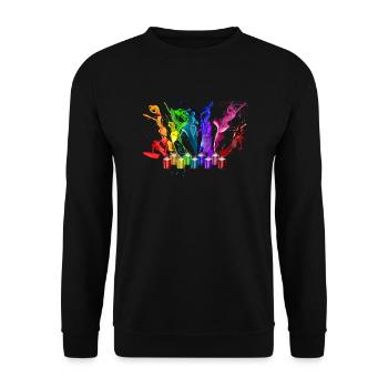 Dance of paints - 9 colors - Unisex Pullover - Schwarz - Vorne - Alina (178cm) & Michal (187cm)