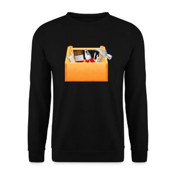 tool box tool box hammer pliers screwdriver - Unisex Sweatshirt - black - Front - Alina (178cm) & Michal (187cm)