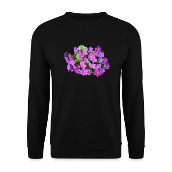 Primeln Blume Frühling - Unisex Pullover - Schwarz - Vorne - Alina (178cm) & Michal (187cm)
