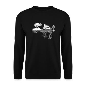 In der Natur verwurzelt - Britischer Geländewagen - Unisex Pullover - Schwarz - Vorne - Alina (178cm) & Michal (187cm)