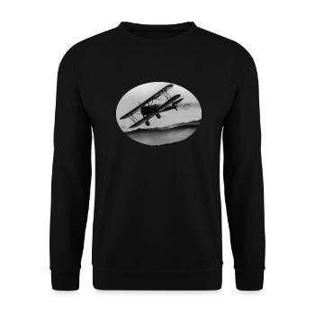 Flugzeug - Unisex Pullover - Schwarz - Vorne - Alina (178cm) & Michal (187cm)