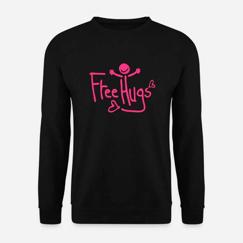 Free Hugs text smile face - Unisex Sweatshirt - black