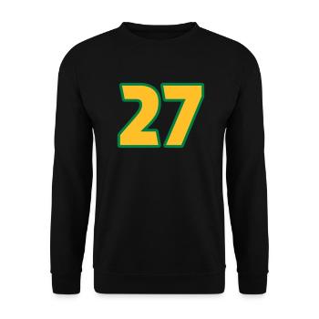 Twenty Seven 27 Siebenundzwanzig Nummer figure - Unisex Pullover - Schwarz - Vorne - Alina (178cm) & Michal (187cm)