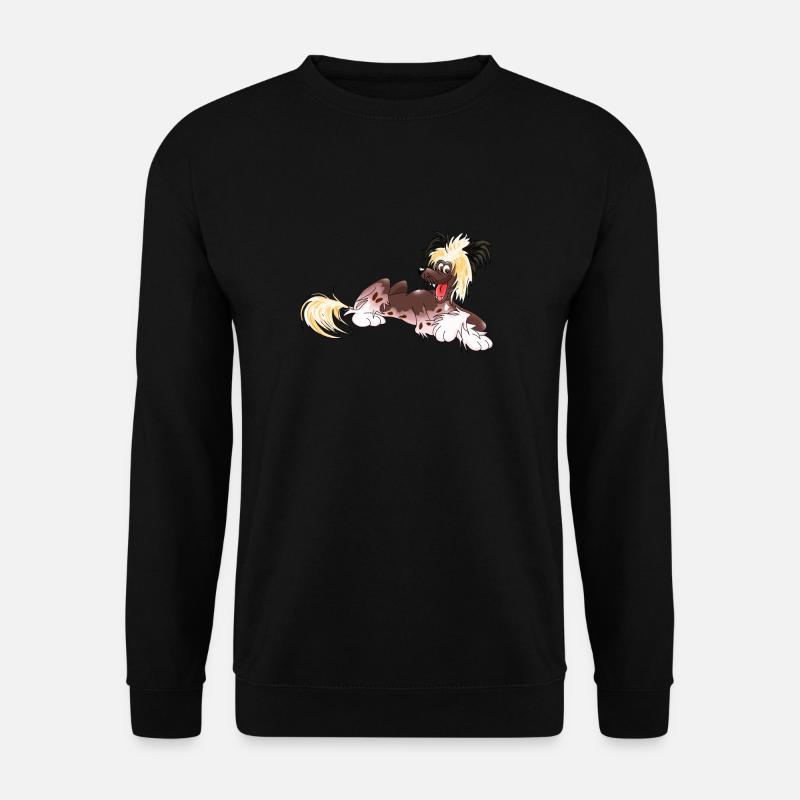 Chinesischer Schopfhund Happy - Unisex Pullover - Schwarz