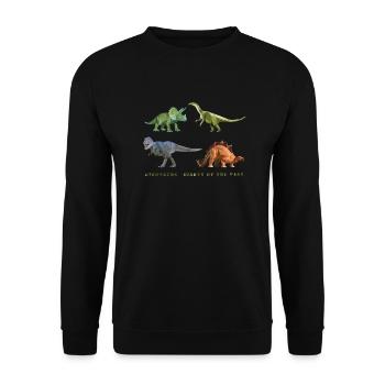 dinosaurier_06201401 - Unisex Pullover - Schwarz - Vorne - Alina (178cm) & Michal (187cm)