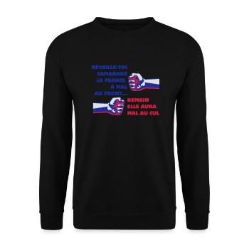 FRANCE FRONT NATIONAL DEMOCRATIE - Sweat-shirt Unisexe - noir - Devant - Alina (178cm) & Michal (187cm)