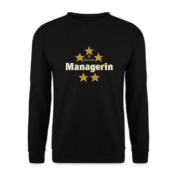 Vom Grafik Designer--5 Sterne Managerin - Unisex Pullover - Schwarz - Vorne - Alina (178cm) & Michal (187cm)