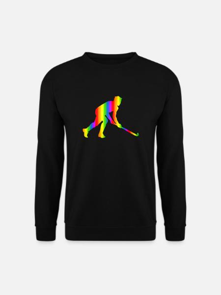 Bunter Unihockey Regenbogen - Unisex Pullover - Schwarz