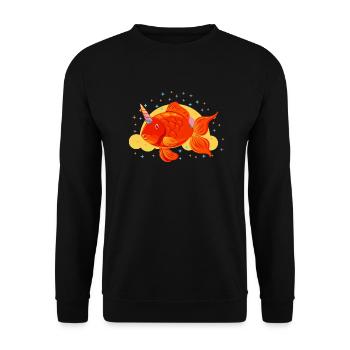 Licorne poisson rouge - Sweat-shirt Unisexe - noir - Devant - Alina (178cm) & Michal (187cm)