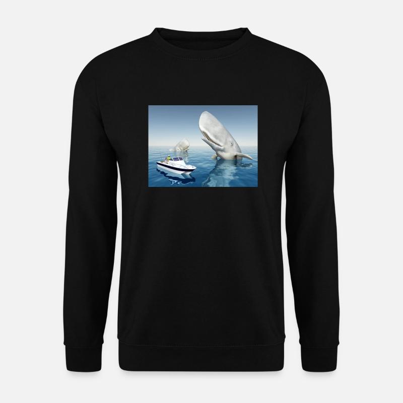 Urlaubserlebnis mit Pottwalen - Unisex Pullover - Schwarz