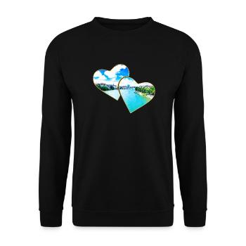 Basel - Unisex Sweatshirt - black - Front - Alina (178cm) & Michal (187cm)