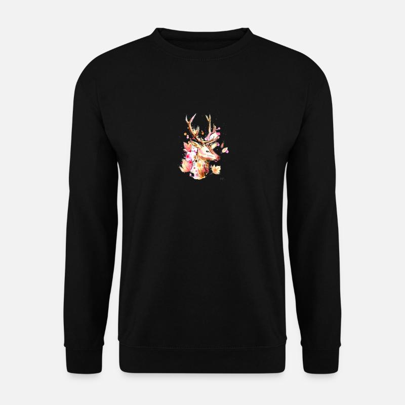 Cerf avec bois - Sweat-shirt Unisexe - noir