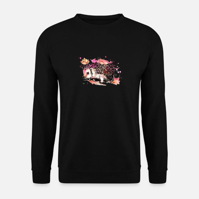 Hedgehog foraging - Unisex Sweatshirt - black