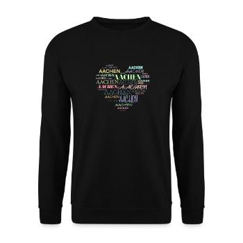 Ville d’Aix-la-Chapelle, NRW, Fleur, Alemannia, Cathédrale, Cadeau - Sweat-shirt Unisexe - noir - Devant - Alina (178cm) & Michal (187cm)