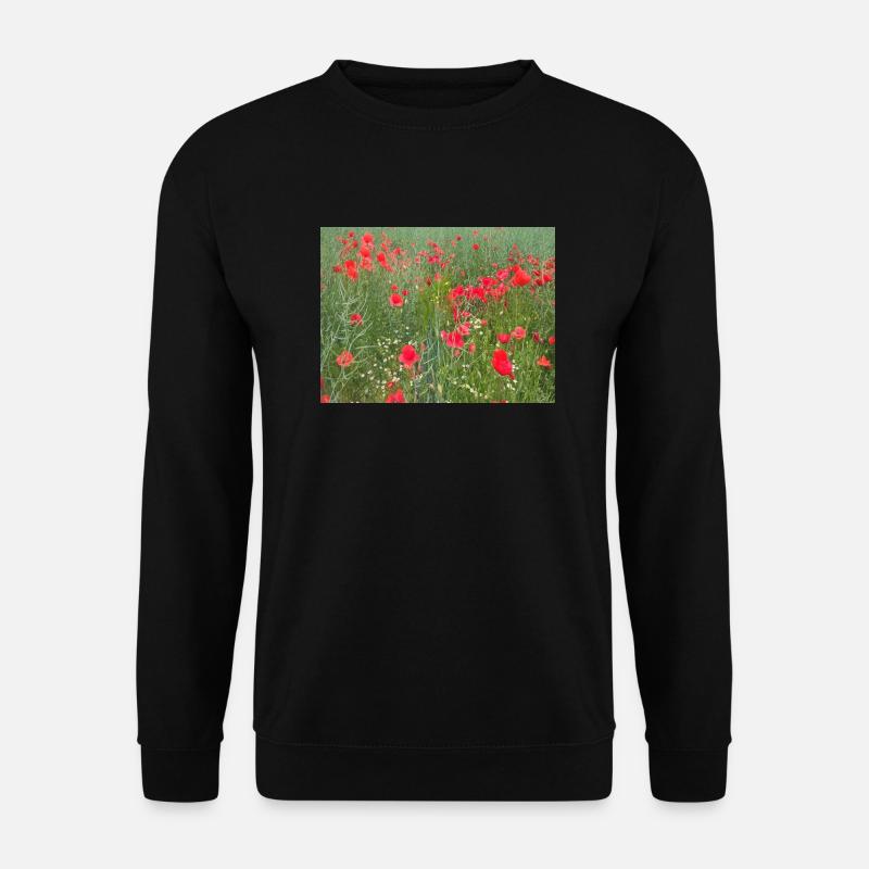 Mohnblumenwiese - Unisex Pullover - Schwarz