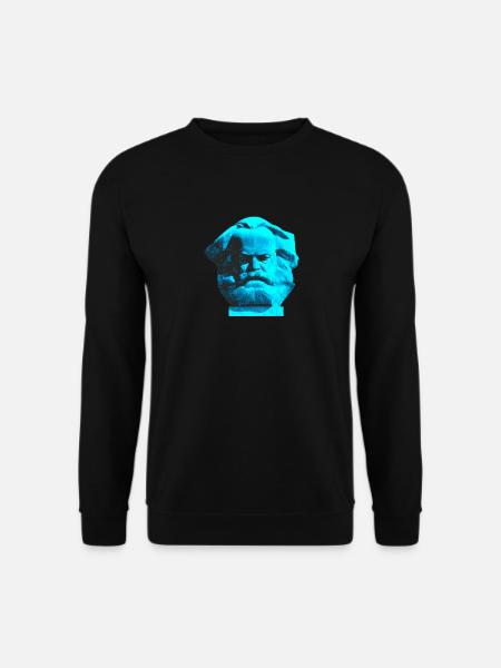 Karl-Marx-Monument, Chemnitzer Nischel. Blau - Unisex Pullover - Schwarz