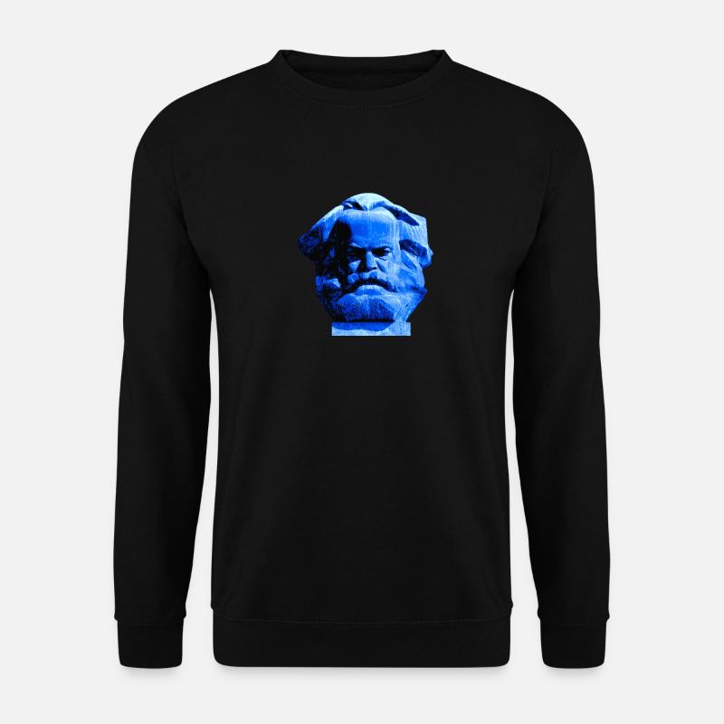 Karl-Marx-Monument, Chemnitzer Nischel. Dunkelblau - Unisex Pullover - Schwarz