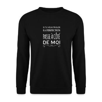 Perfection humour - Sweat-shirt Unisexe - noir - Devant - Alina (178cm) & Michal (187cm)