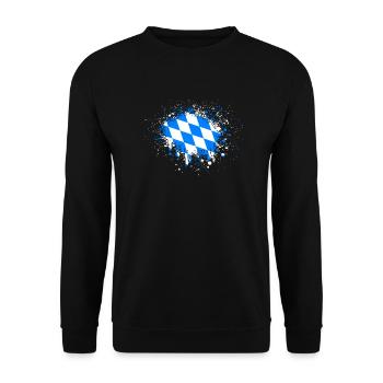 Bavière drapeau Klecks Bayerische Flagge - Sweat-shirt Unisexe - noir - Devant - Alina (178cm) & Michal (187cm)