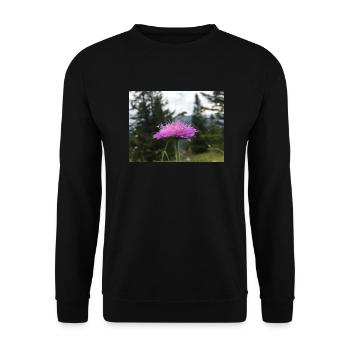Frühling Blümchen - Unisex Pullover - Schwarz - Vorne - Alina (178cm) & Michal (187cm)