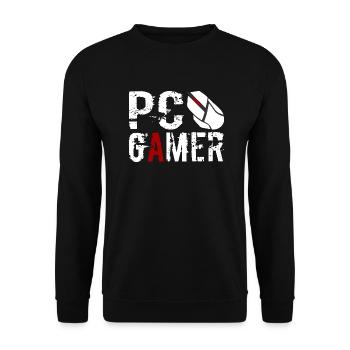 PC Gamer Maus Gaming Zocken - Unisex Pullover - Schwarz - Vorne - Alina (178cm) & Michal (187cm)