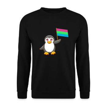 Antarctica Animal Gay Pride Pingouin Polysexuel LGBTQ - Sweat-shirt Unisexe - noir - Devant - Alina (178cm) & Michal (187cm)