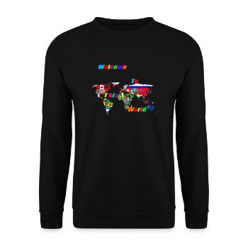 Welcome to this World - Unisex Sweatshirt - black - Front - Alina (178cm) & Michal (187cm)
