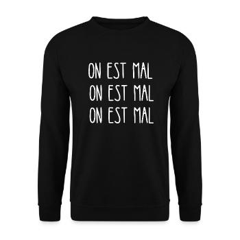 on est mal - Sweat-shirt Unisexe - noir - Devant - Alina (178cm) & Michal (187cm)