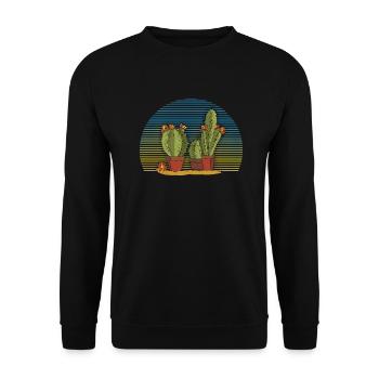 Kakteen - Unisex Pullover - Schwarz - Vorne - Alina (178cm) & Michal (187cm)
